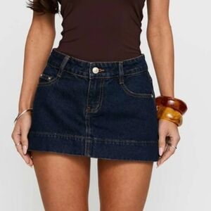 Princess Polly Dark Indigo Denim Mini Skirt